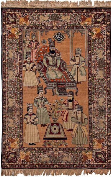 This-pictorial-Kerman-rug-is-kept-in-London