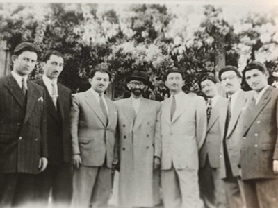 Haj Agha Reza Seirafian with his seven sons