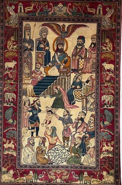 Kashan pictorial design rug